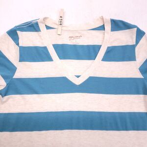 Arizona Jeans Co Casual Short Sleeve Pullover T Shirt Womens Size L Blue White